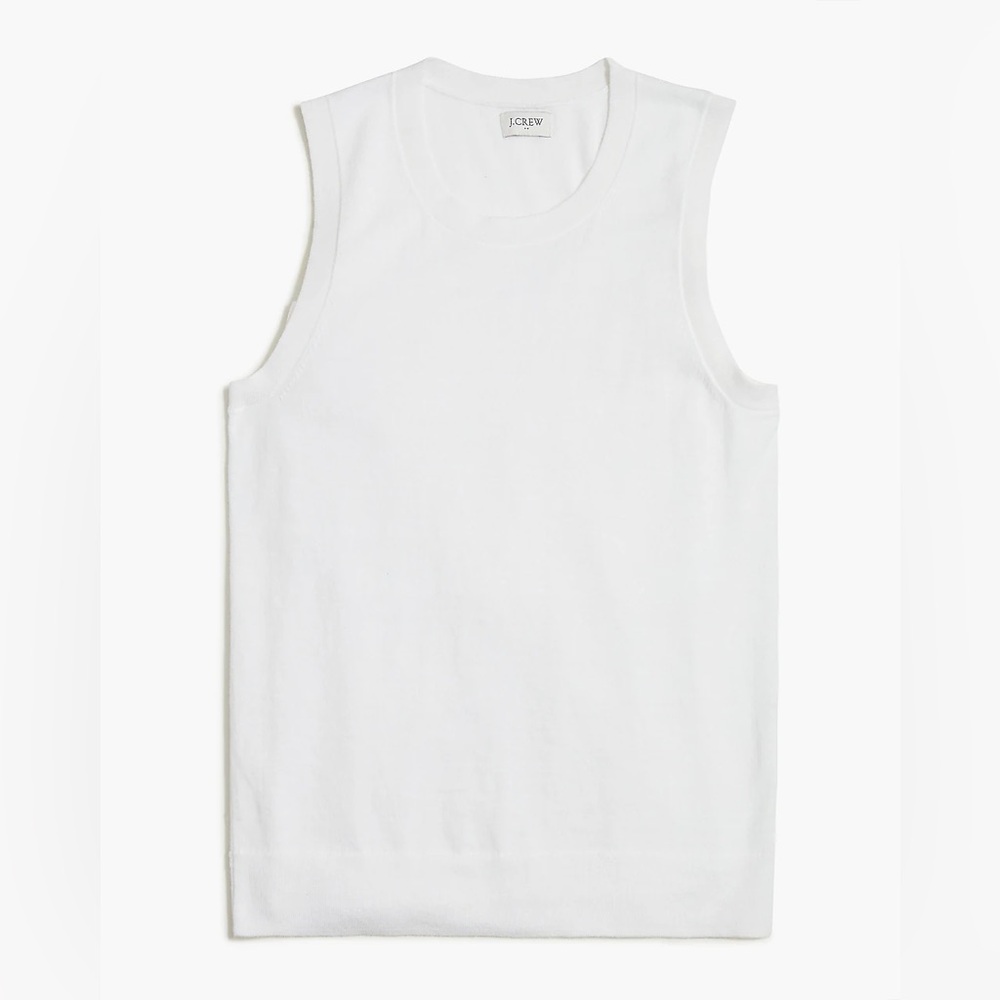 NEW J. CREW 100% Cotton Sweater Shell- White (Size L)